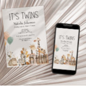 Zoo Kinderzimmer Animals Twins Kinderdusche Einladung