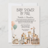 Zoo Kinderzimmer Tiere per Mail Kinderdusche Einladung (Vorderseite)