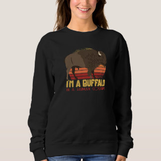 Zoo-Kostüm Tier Freunde Büffel Retro-Thema Sweatshirt