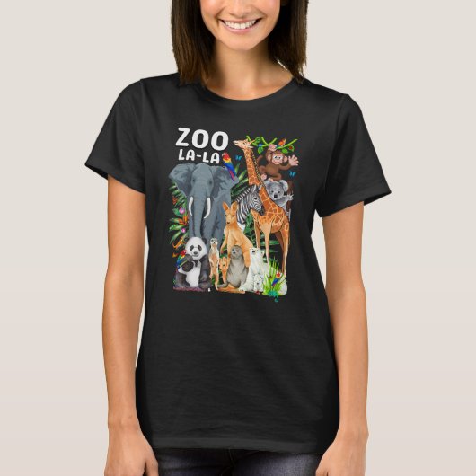 Zoo La Zoo Tiere Safari Party im Zo T-Shirt (Vorderseite)