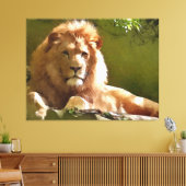 Zoo Lion Watercolor Leinwanddruck (Insitu (Wohnzimmer))