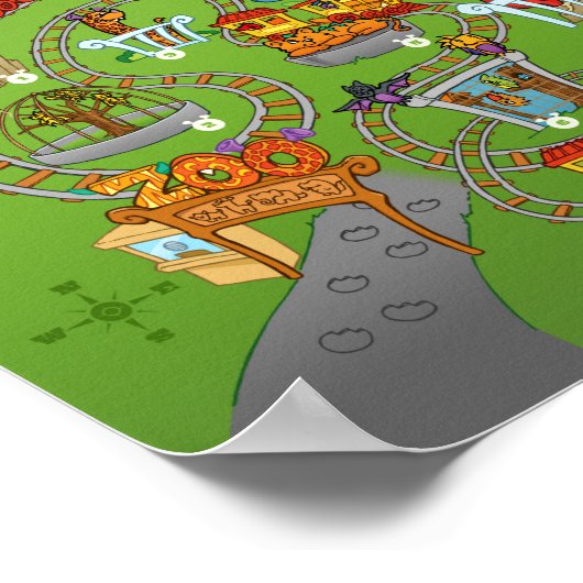 "Zoo Map" Poster (12"x8") von Roly-Poly Monster (Ecke)