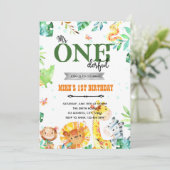 Zoo mr zu einer Geburtstagseinladung Einladung (Stehend Vorderseite)