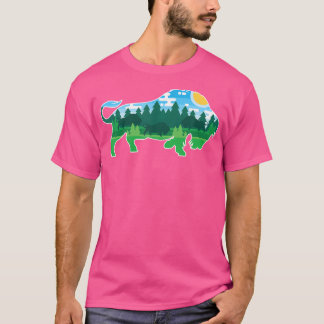 Zoo Outdoor Animal Lover Camping People Buffalo Bi T-Shirt