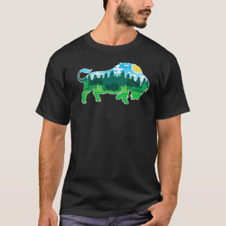 Zoo Outdoor-Tier Camping-Menschen Büffel Bison T-Shirt