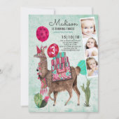 Zoo Party Birthday | Llama | Aufforderungen Einladung (Vorderseite)
