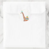 Zoo Party Tiere Safari Jungle Wild Giraffe Runder Aufkleber (Tasche)