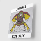 ZOO-RADFAHRER   KZEW 98 FM QUADRATISCHE WANDUHR (Winkel)