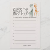 Zoo Safari Animal Baby Dusche Ratgeber Baby Food G Flyer (Vorne)