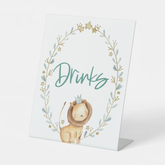 Zoo Safari Animal Lion Baby Shower Drink Table Sockelschild (Vorderseite)