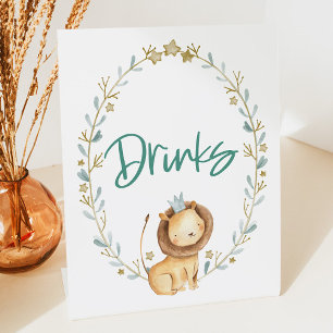 Zoo Safari Animal Lion Baby Shower Drink Table Sockelschild