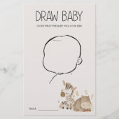 Zoo Safari Animals Baby Shower Zeichne Baby Game Flyer (Vorne)