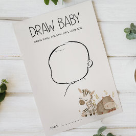 Zoo Safari Animals Baby Shower Zeichne Baby Game Flyer