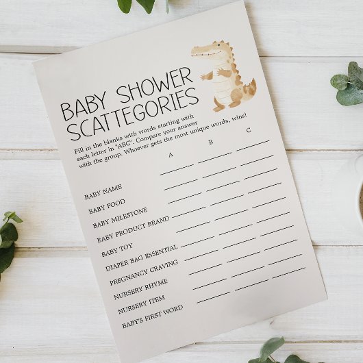Zoo Safari Animals Baby Showscattegories Game Flyer