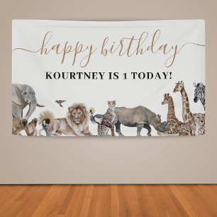Zoo Safari Animals Kindergeburtstag Party Banner