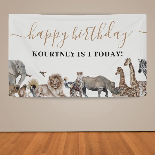 Zoo Safari Animals Kindergeburtstag Party Banner