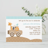 Zoo Safari Einladung (Stehend Vorderseite)