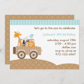 Zoo Safari Einladung (Vorne/Hinten)