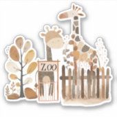 Zoo Safari Kinderzimmer Animals Baby Dusche Aufkleber (Vorderseite)