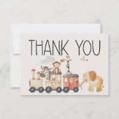 Zoo Safari Kinderzimmer Animals Baby Dusche Dankeskarte (Vorderseite)