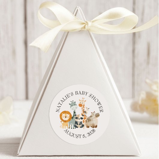 Zoo Safari Kinderzimmer Animals Baby Dusche Runder Aufkleber