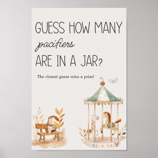 Zoo Safari Kinderzimmer Animals Baby Shooting Gues Poster (Vorne)