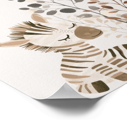 Zoo Safari Kinderzimmer Tiere Baby Duschzeichen Poster (Ecke)