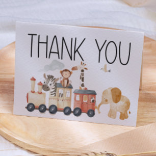 Zoo-Safari-Kinderzimmer-Tiere Baby Shower Dankeskarte