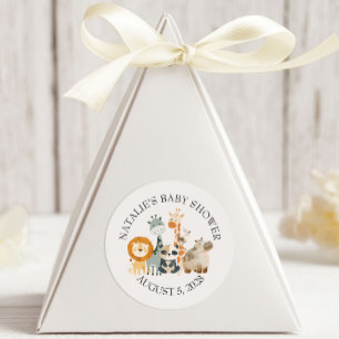 Zoo-Safari-Kleintiere-Baby-Party Runder Aufkleber