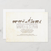 Zoo Safari Probe Dinner Einladung (Vorne/Hinten)