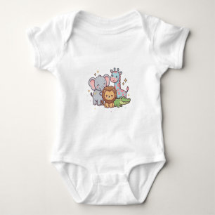 Zoo Süß Tier Kawaii Kinder Wild Safari Spaß Baby Strampler