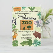 Zoo-Thema Einladung (Stehend Vorderseite)