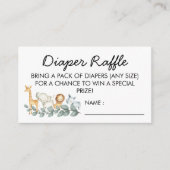 Zoo Theme Baby Showdiaper Raffle Ticket Begleitkarte (Vorderseite)