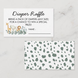 Zoo Theme Baby Showdiaper Raffle Ticket Begleitkarte