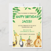 Zoo Themed Kindergeburtstag Party Einladung (Vorderseite)