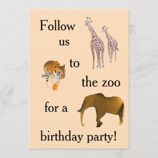 Zoo ThemenGeburtstagsparty Einladungen