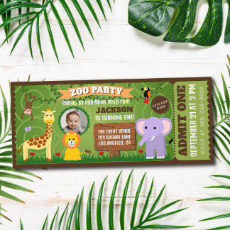 Zoo Ticket Wild Animal Safari Kindergeburtstag
