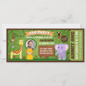 Zoo Ticket Wild Animal Safari Kindergeburtstag (Vorderseite)