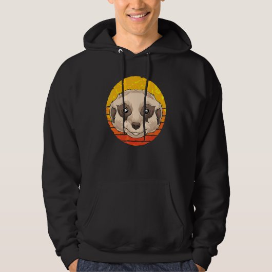 Zoo-Tier Afrika-Safari Retro Erdmännchen Hoodie (Vorderseite)