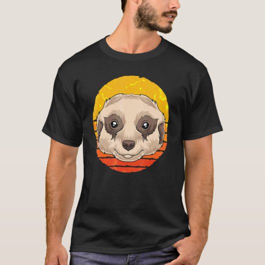 Zoo-Tier Afrika-Safari Retro Erdmännchen T-Shirt (Vorderseite)