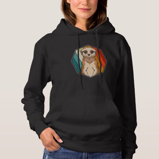 Zoo-Tier Erdmännchen Afrika Safari Retro Erdmännch Hoodie (Vorderseite)