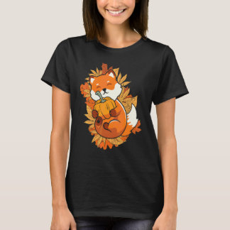 Zoo-Tier Fuchs Herbst Fallende Blätter Waldtier T-Shirt