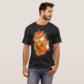 Zoo-Tier Fuchs Herbst Fallende Blätter Waldtier T-Shirt (Vorne ganz)