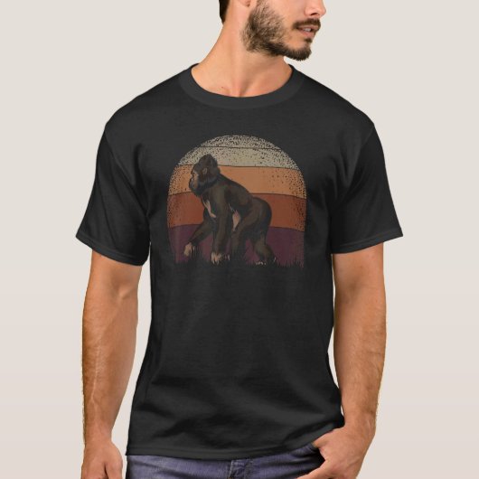 Zoo-Tier  Gorilla  Affe Monkey Retro Gorilla T-Shirt (Vorderseite)