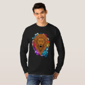 Zoo-Tier Löwe Afrika Safari Farbiger Löwe T-Shirt (Vorne ganz)