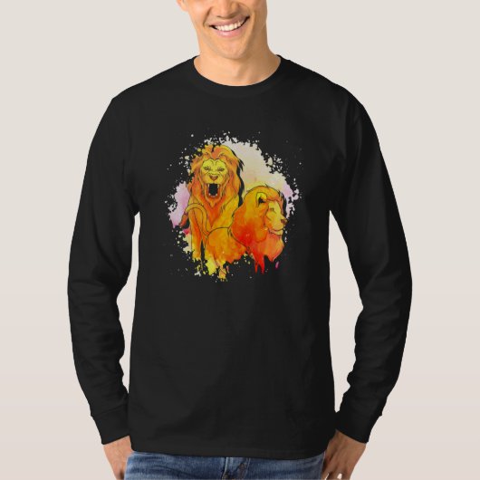 Zoo-Tier Löwe Afrika Safari-Tier Löwe T-Shirt (Vorderseite)
