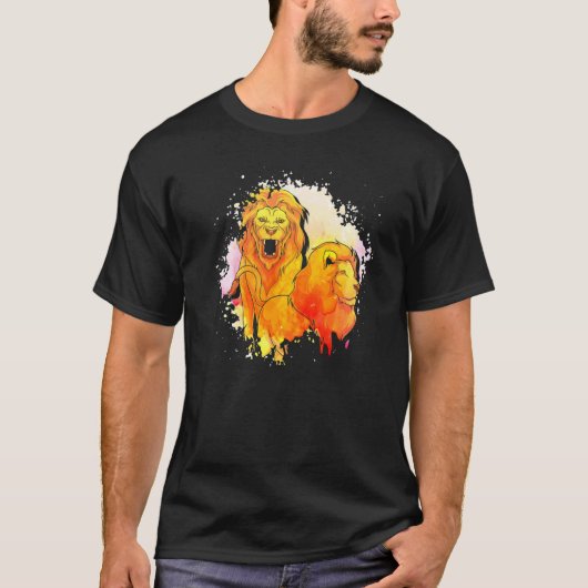 Zoo-Tier Löwe Afrika Safari-Tier Löwe T-Shirt (Vorderseite)