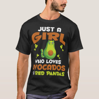 Zoo-Tier nur ein Mädchen, das Avocados und Rot Lie T-Shirt