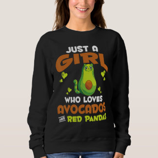 Zoo-Tier Nur Ein Mädchen Das Avocados Und Rot Lieb Sweatshirt