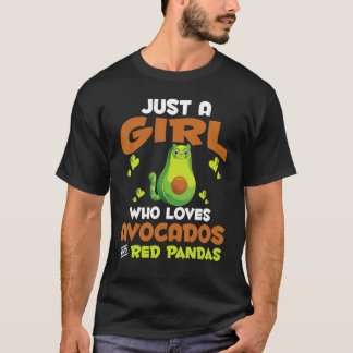 Zoo-Tier Nur ein Mädchen, das Avocados und Rotes l T-Shirt
